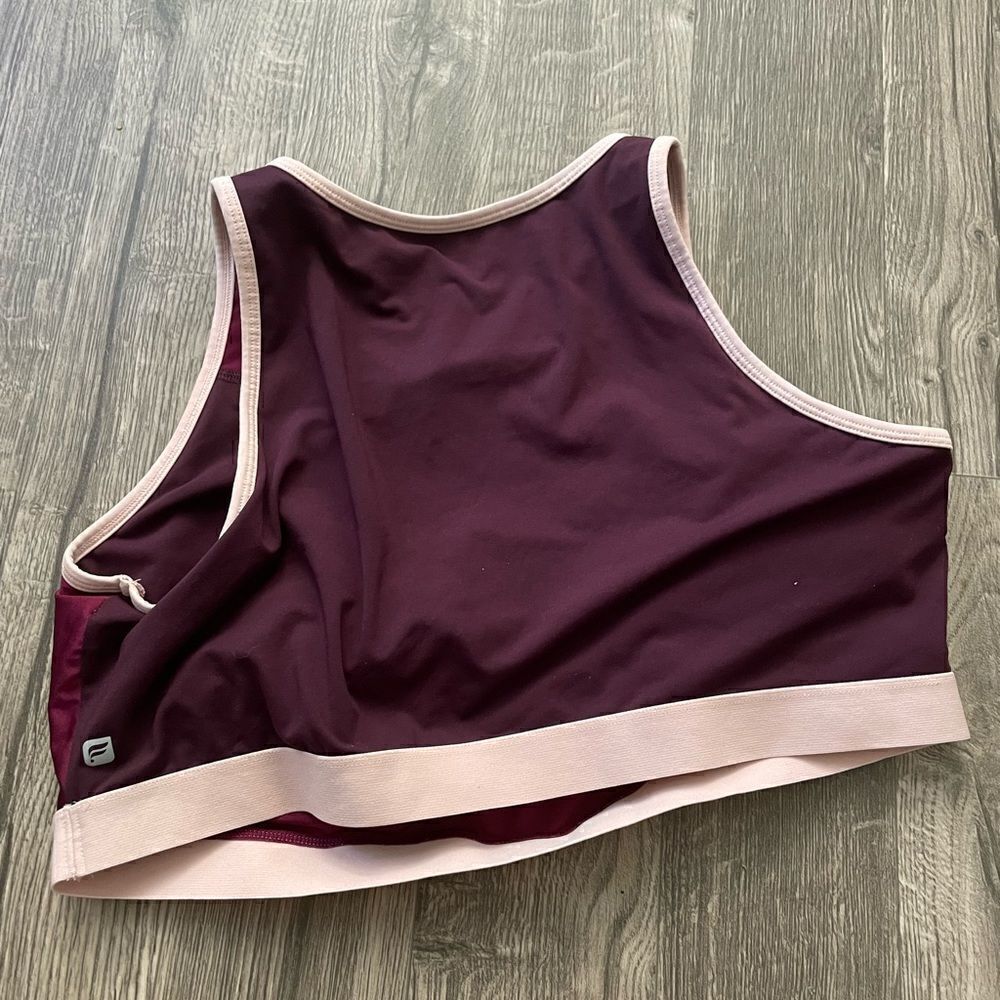 Fabletics Luana Maroon Midi Sports Bra Performance Color Block - Picture 4 of 7